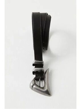FREE PEOPLE Billie Leather Belt - Black